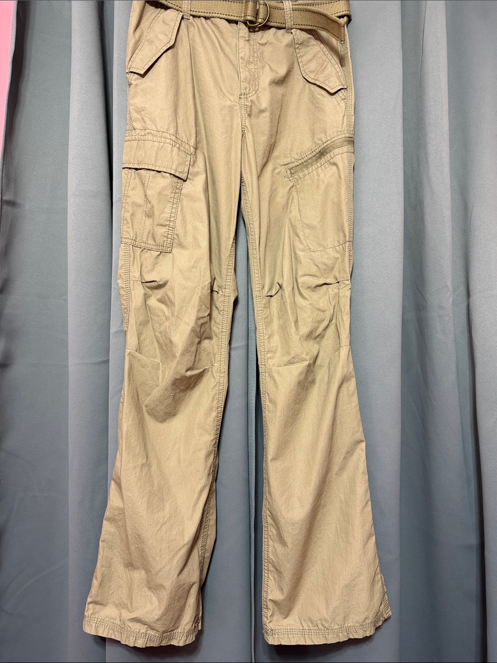 Old Navy Tan Cargo Pants with Utility Belt
